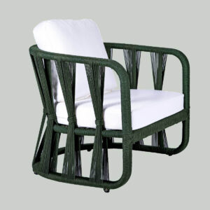 Poltrona Bianca para Varanda e Áreas Externas em Corda Náutica cor verde